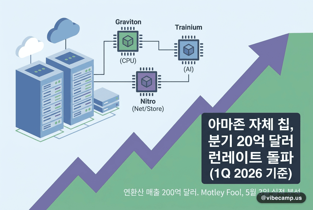 아마존 자체 칩, 분기 200억 달러 런레이트 돌파