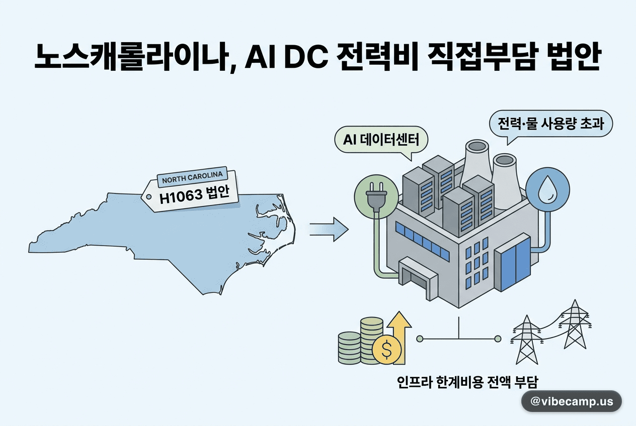노스캐롤라이나, AI DC 전력비 직접부담 법안