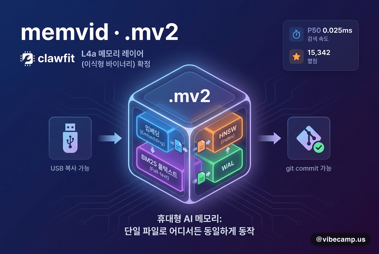 memvid · .mv2 파일 하나에 들어간 휴대형 AI 메모리
