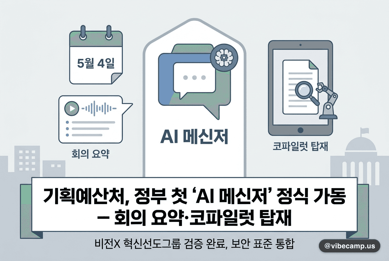 기획예산처, 정부 부처 첫 'AI 메신저' 정식 가동 — 회의 요약·코파일럿 탑재