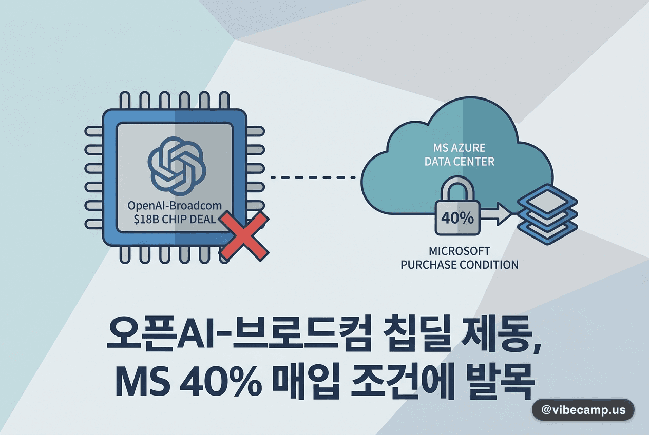 OpenAI-Broadcom 18B달러 칩딜, MS 40% 매입 조건에 발목