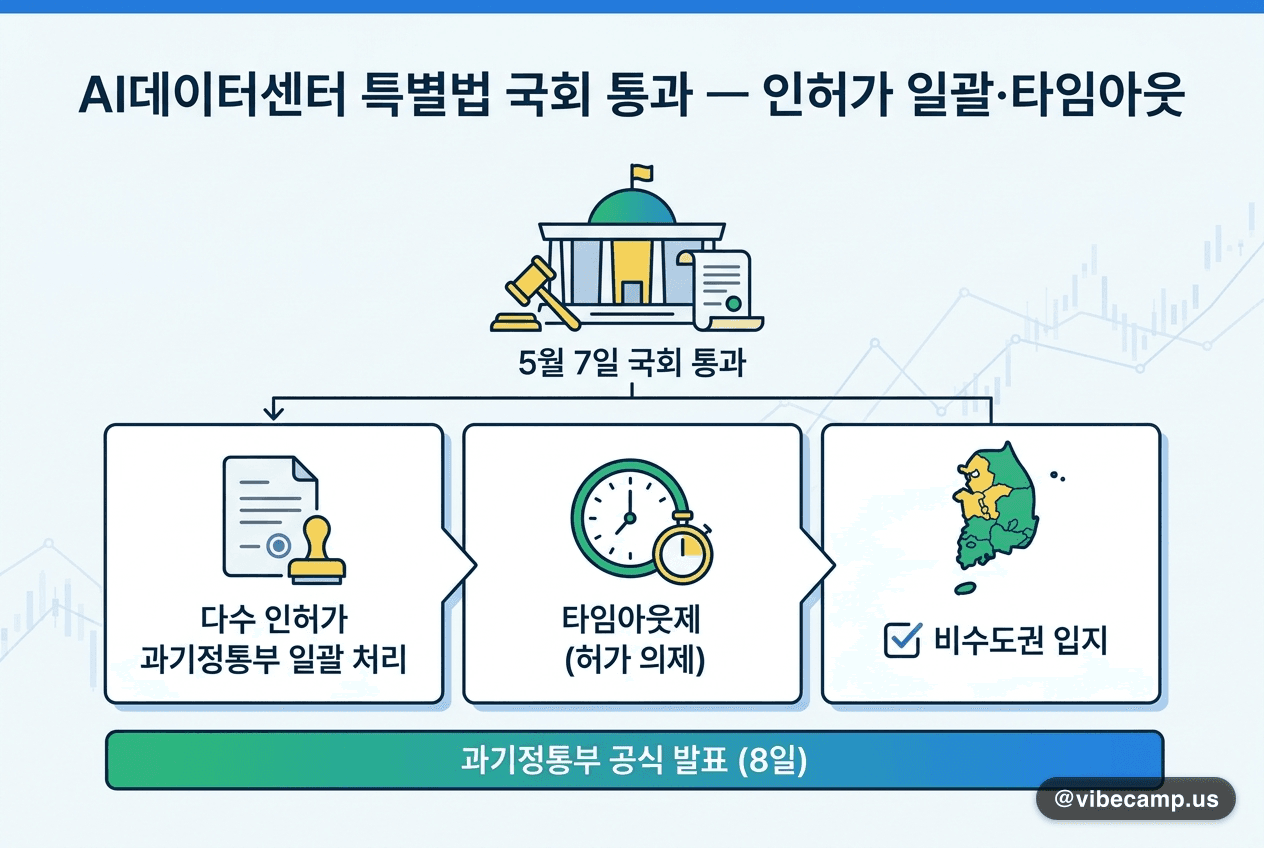 AI데이터센터 특별법 국회 통과 — 인허가 일괄·타임아웃