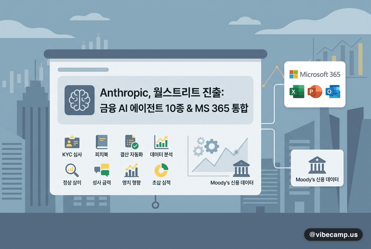 Anthropic 월스트리트 진출: 금융 AI 에이전트 10종 + MS 365 완전 통합