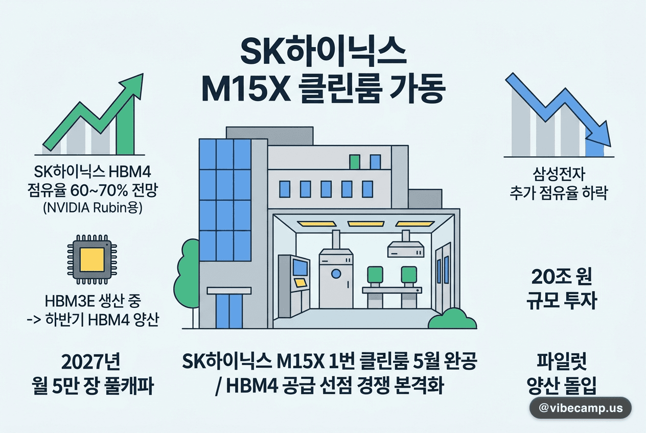 SK하이닉스 M15X 클린룸 가동 — HBM4 공급 선점 경쟁 본격화