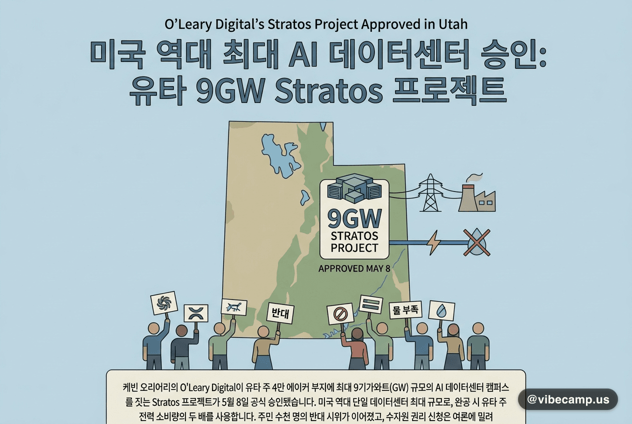 미국 역대 최대 AI 데이터센터 승인: 유타 9GW Stratos 프로젝트