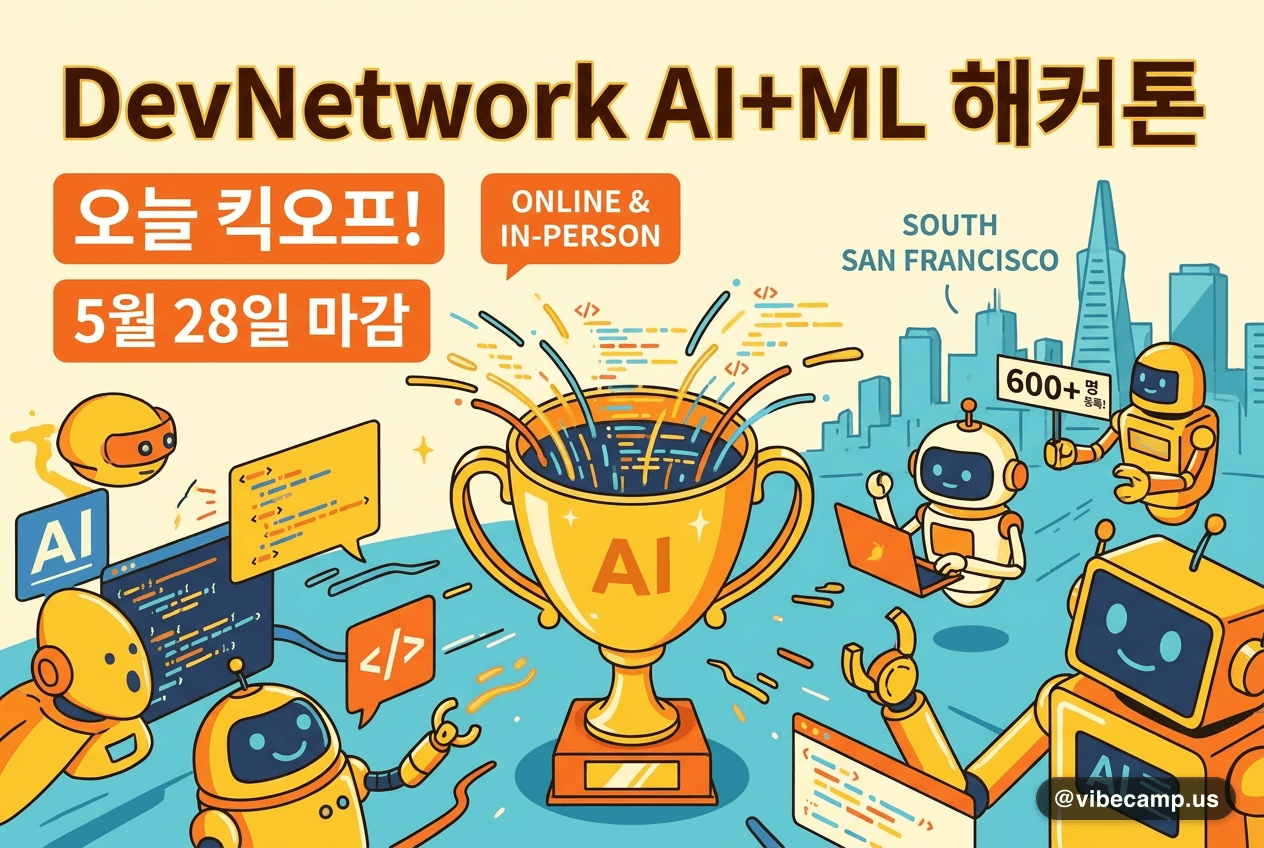 DevNetwork AI+ML 해커톤 — 오늘 킥오프, 5월 28일 마감