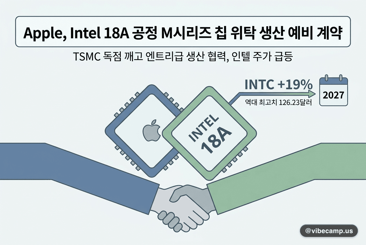 Apple, Intel 18A 공정으로 M시리즈 칩 위탁 생산 예비 계약 체결