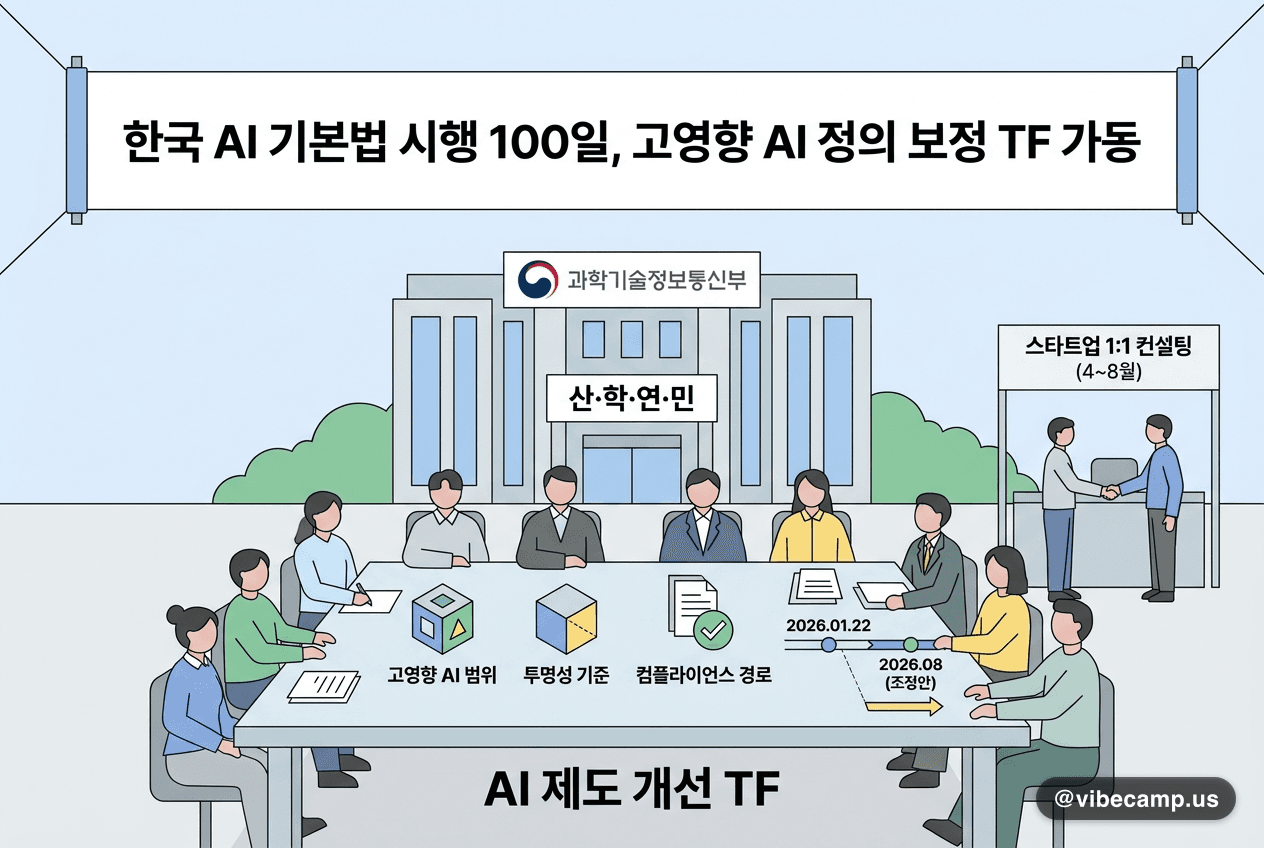 한국 AI 기본법 시행 100일, 고영향 AI 정의 보정 TF 가동