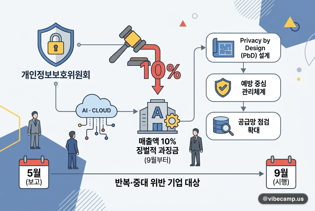 개인정보위, 9월부터 AI 기업에 매출 10% 징벌적 과징금 도입