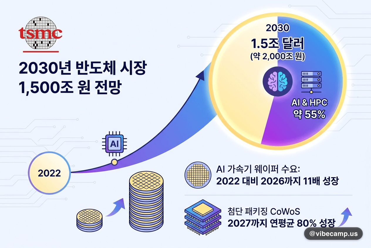 TSMC AI 반도체 용량 예측 — 1.5조 달러 시장 전망