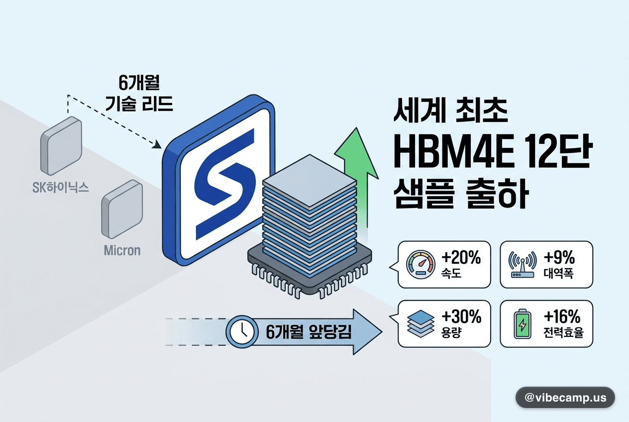 삼성, 세계 최초 HBM4E 12단 샘플 출하… SK하이닉스 앞서
