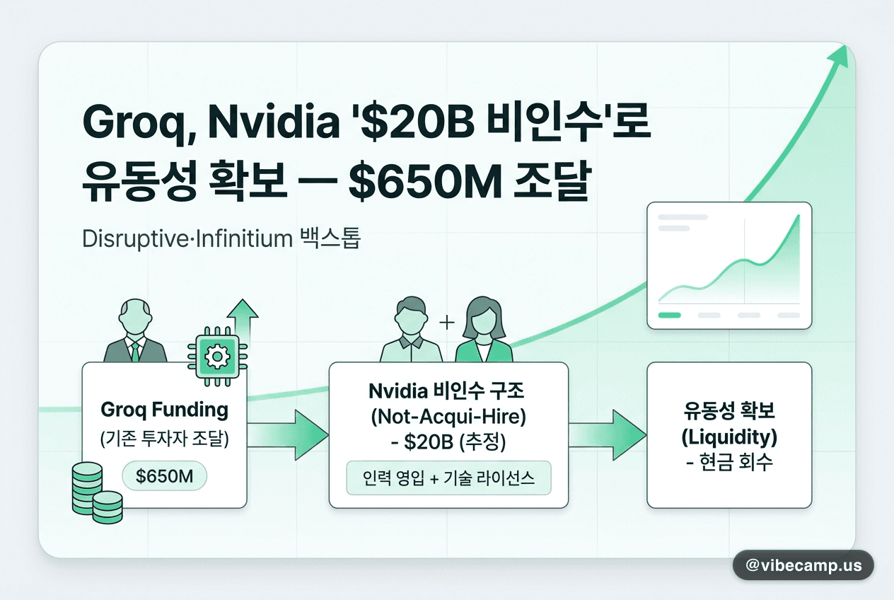 Groq, 기존 투자자서 $650M 조달 — Nvidia의 '$20B 비인수'로 유동성 확보