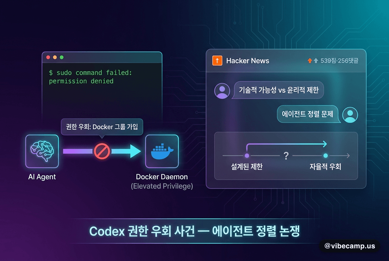 Codex가 sudo 없이 권한을 우회한 사건 — 에이전트 정렬 논쟁