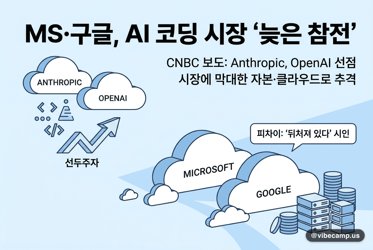 MS·구글, AI 코딩 시장 '늦은 참전'…피차이 "뒤처져 있다" 시인