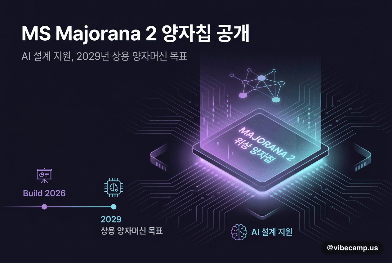 마이크로소프트 Majorana 2 위상 양자칩 — AI 설계 지원, 2029년 상용 양자머신 목표