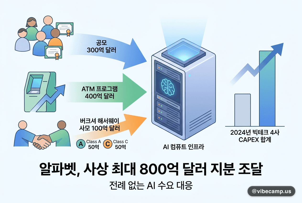 알파벳, AI 컴퓨트 위해 사상 최대 800억 달러 지분 조달