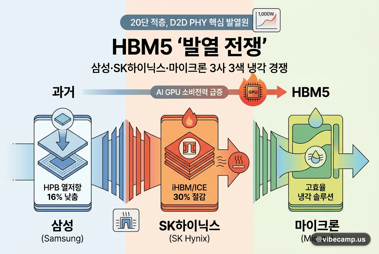 HBM5 '발열 전쟁' — 삼성·SK하이닉스·마이크론 3사 3색 냉각 경쟁