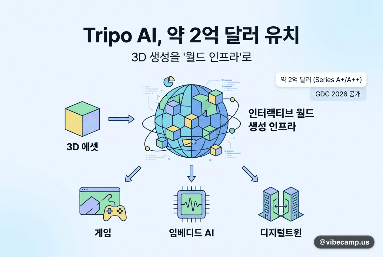 Tripo AI, 약 2억 달러 유치… 3D 생성을 '월드 인프라'로