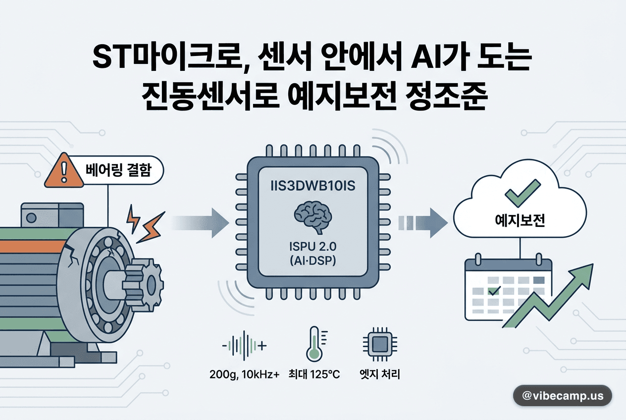 ST마이크로, 센서 안에서 AI가 도는 진동센서로 예지보전 정조준