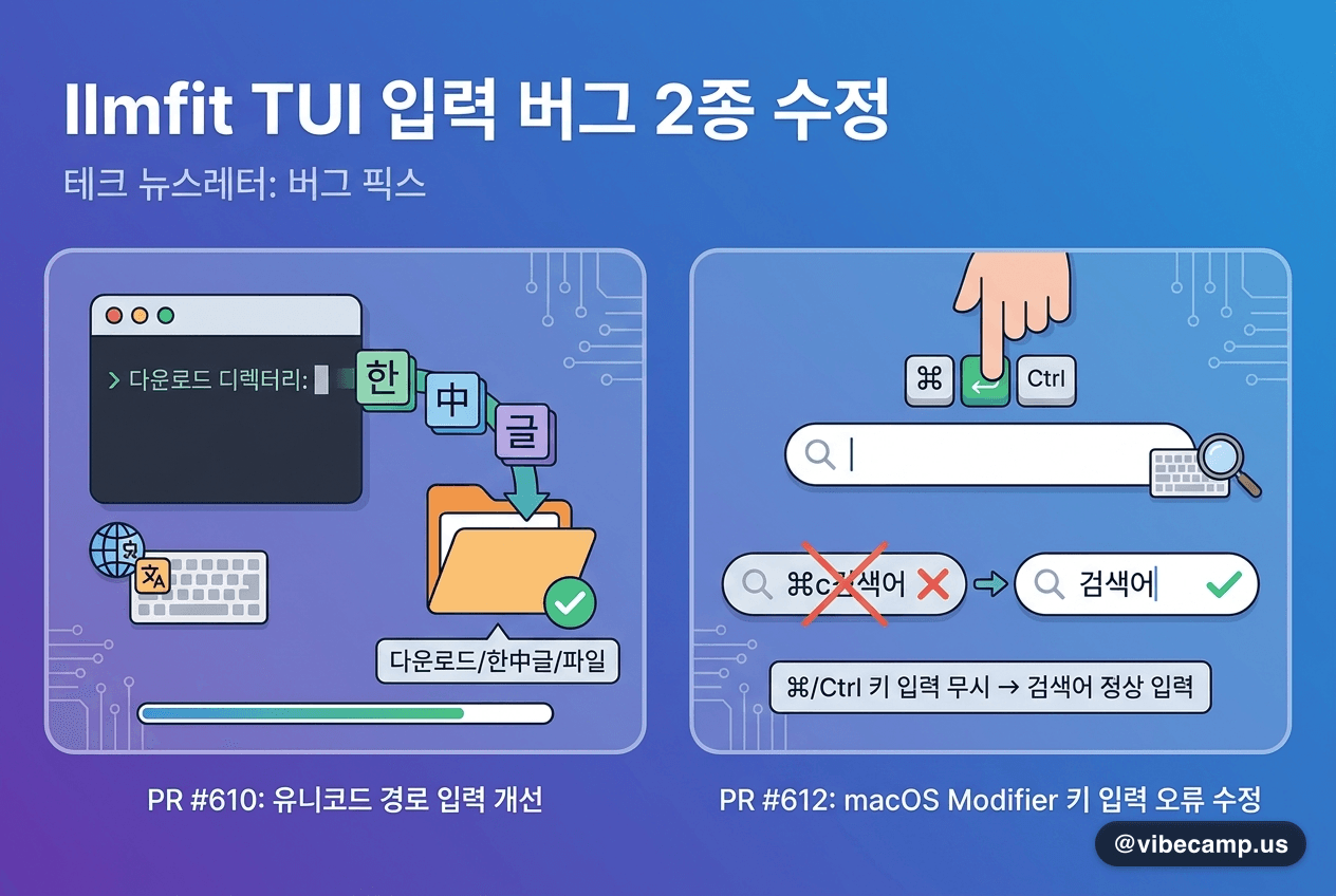 llmfit TUI 입력 버그 2종 수정
