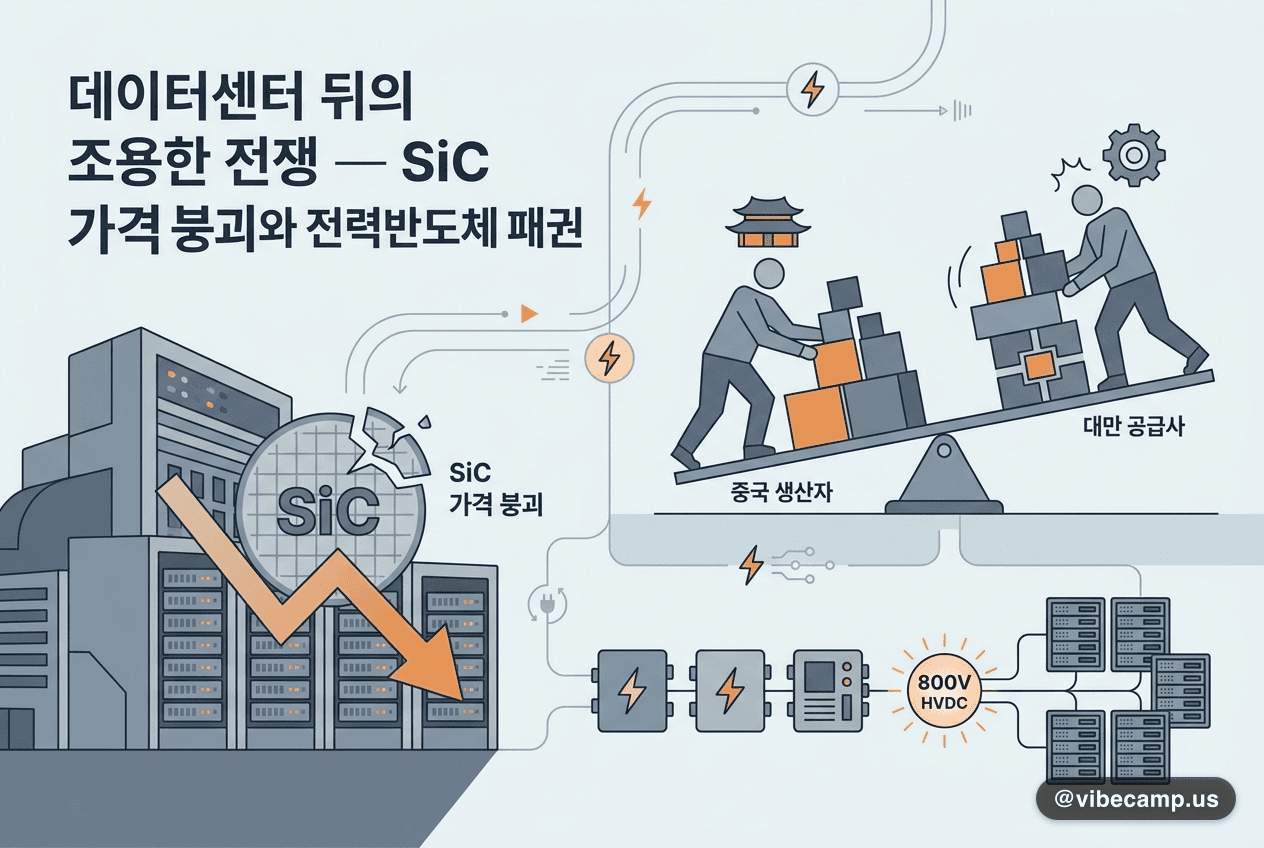 데이터센터 뒤의 조용한 전쟁 — SiC 가격 붕괴와 전력반도체 패권