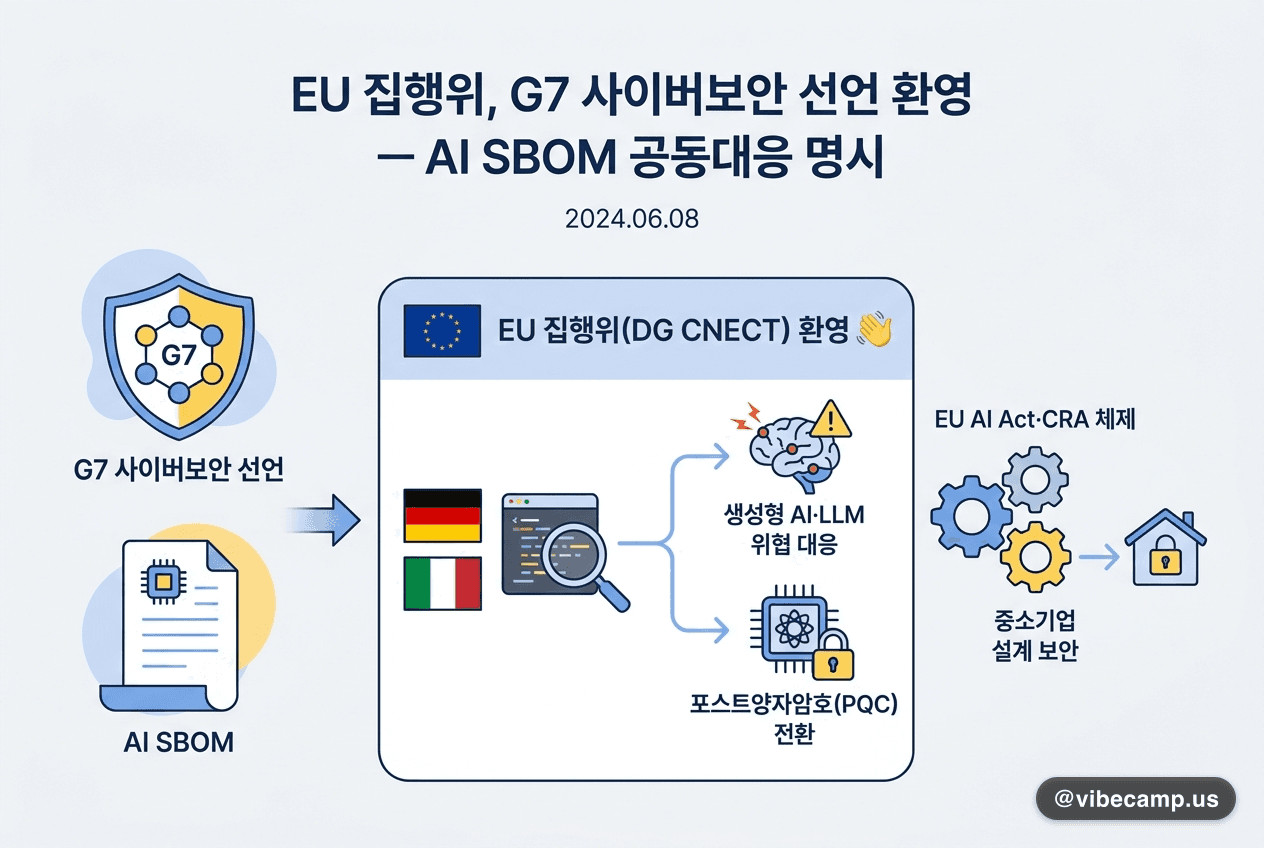 EU 집행위, G7 사이버보안 선언 환영 — 'AI SBOM' 공동대응 명시