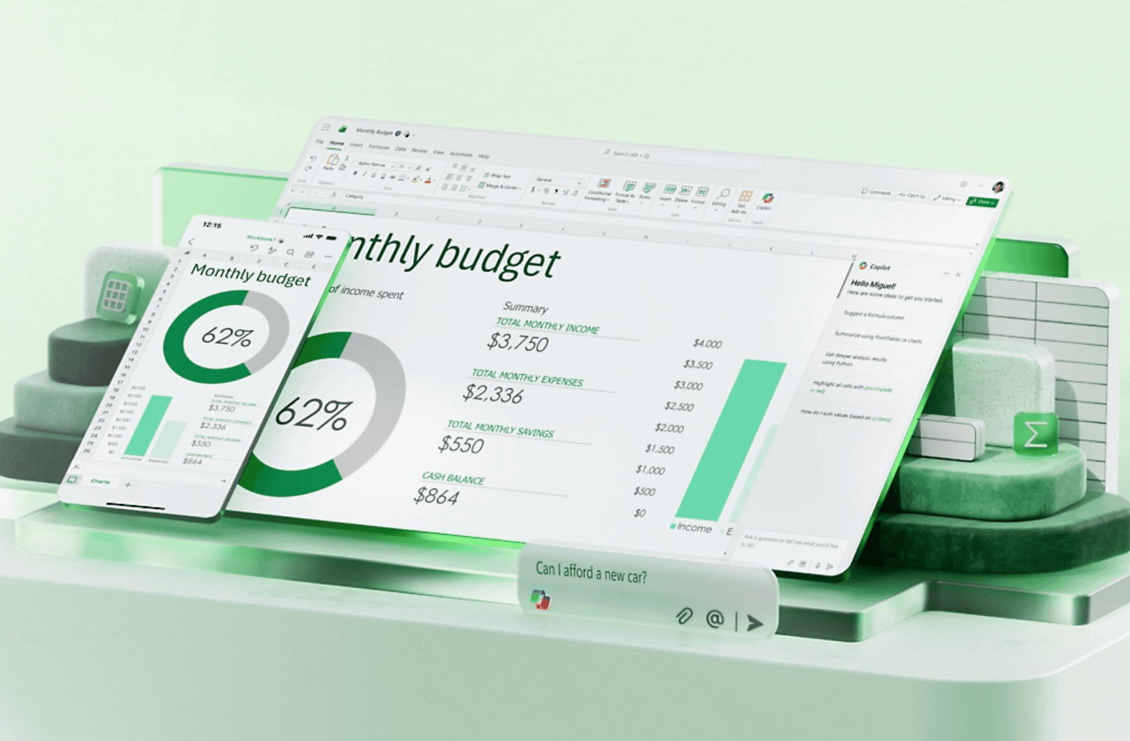 Microsoft Excel 스프레드시트 화면 — Claude가 Agent Mode로 통합되는 Excel