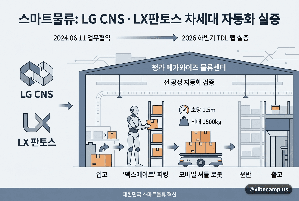 LG CNS·LX판토스, 휴머노이드+셔틀 스마트물류 실증