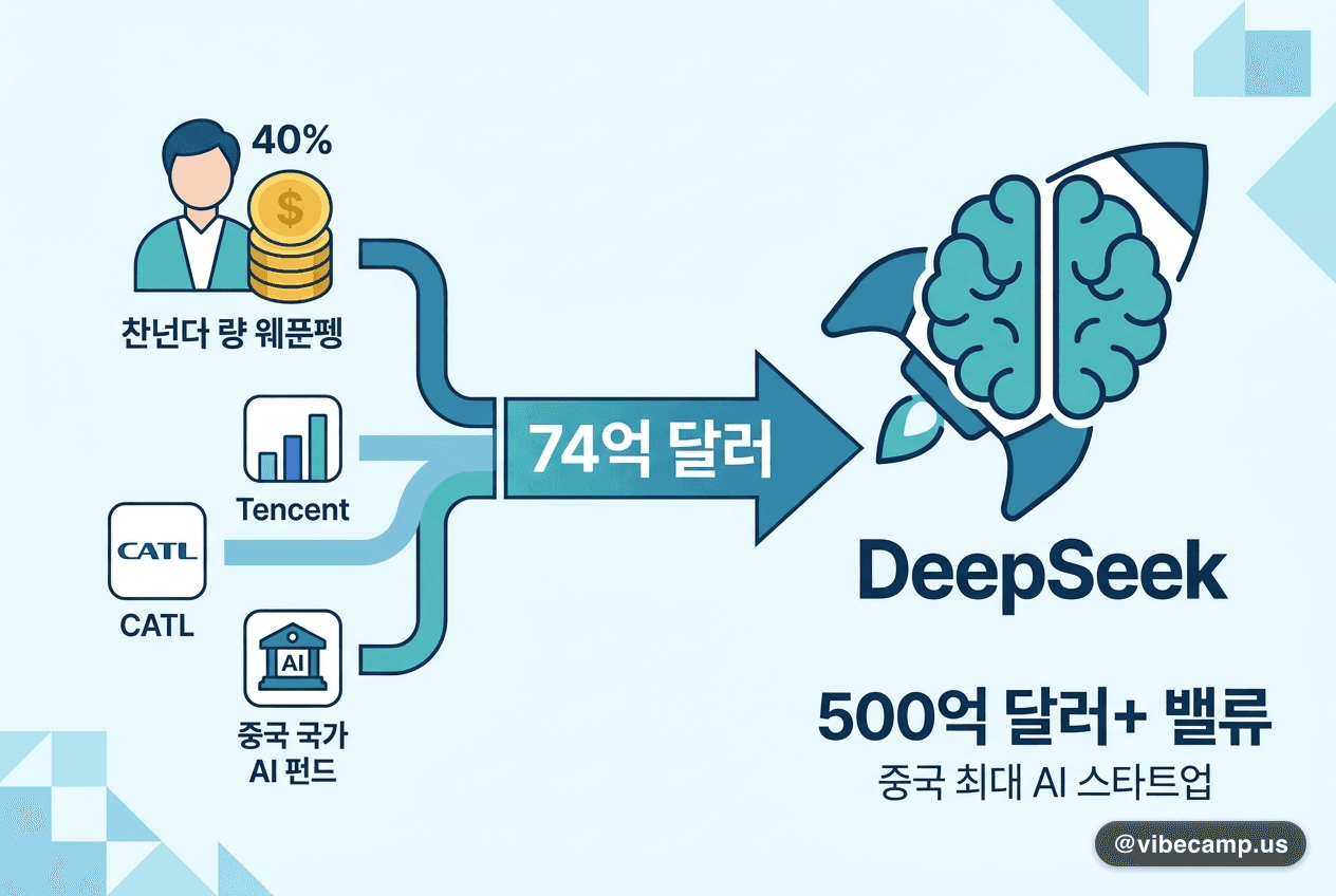 DeepSeek, 74억 달러 첫 펀딩 마감 — 500억 달러+ 밸류로 중국 최대 AI 스타트업