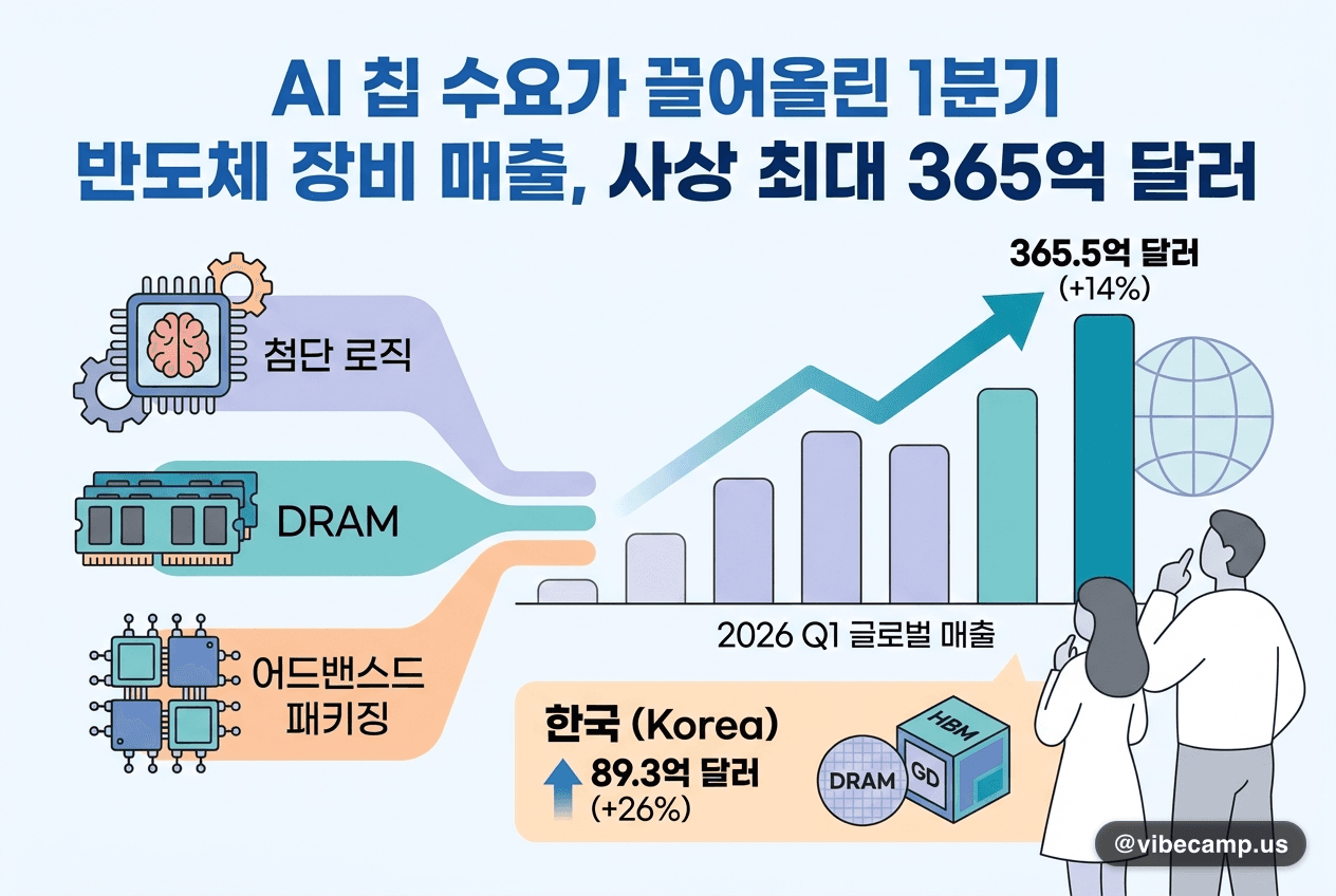 AI 칩 수요가 끌어올린 1분기 반도체 장비 매출, 사상 최대 365억 달러