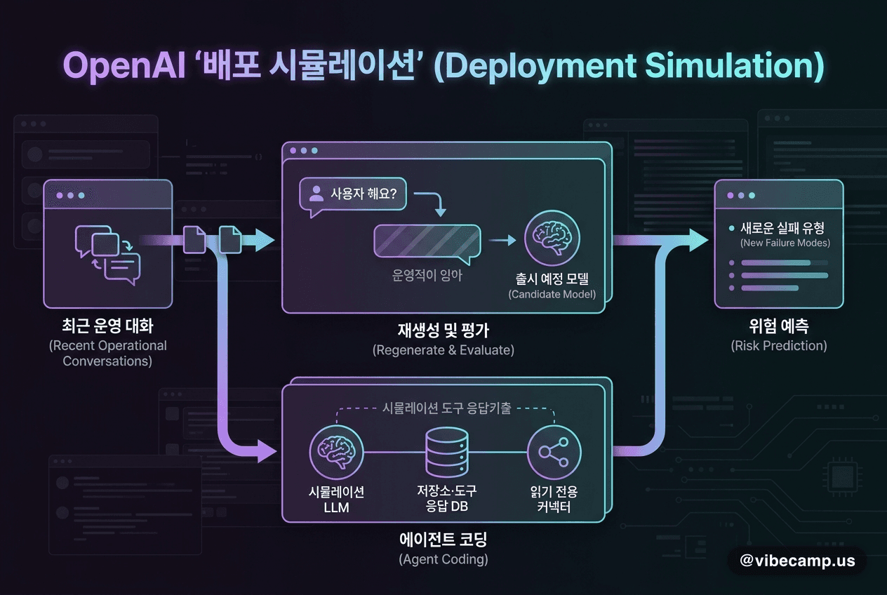 OpenAI '배포 시뮬레이션' — 실제 대화를 후보 모델로 다시 돌려 출시 전 위험 예측