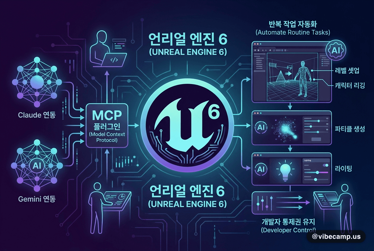 언리얼 엔진 6, MCP 플러그인으로 Claude·Gemini 연동해 반복 작업 줄인다