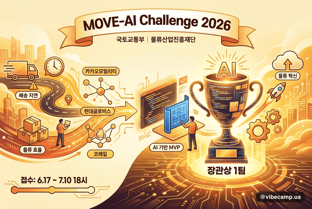 국토부 'MOVE-AI Challenge 2026' — 카카오모빌리티·현대글로비스·코레일 실데이터로 MVP