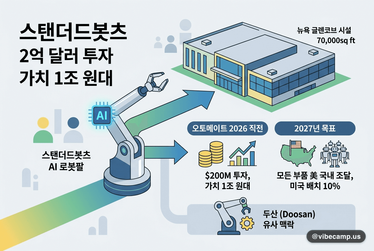 스탠더드봇츠 2억 달러 투자(가치 1조 원대) — AI 로봇팔 + 美 부품 자국조달 베팅