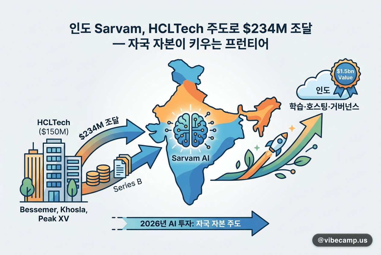 인도 Sarvam, HCLTech 주도로 $234M 조달 — 자국 자본이 키우는 프런티어