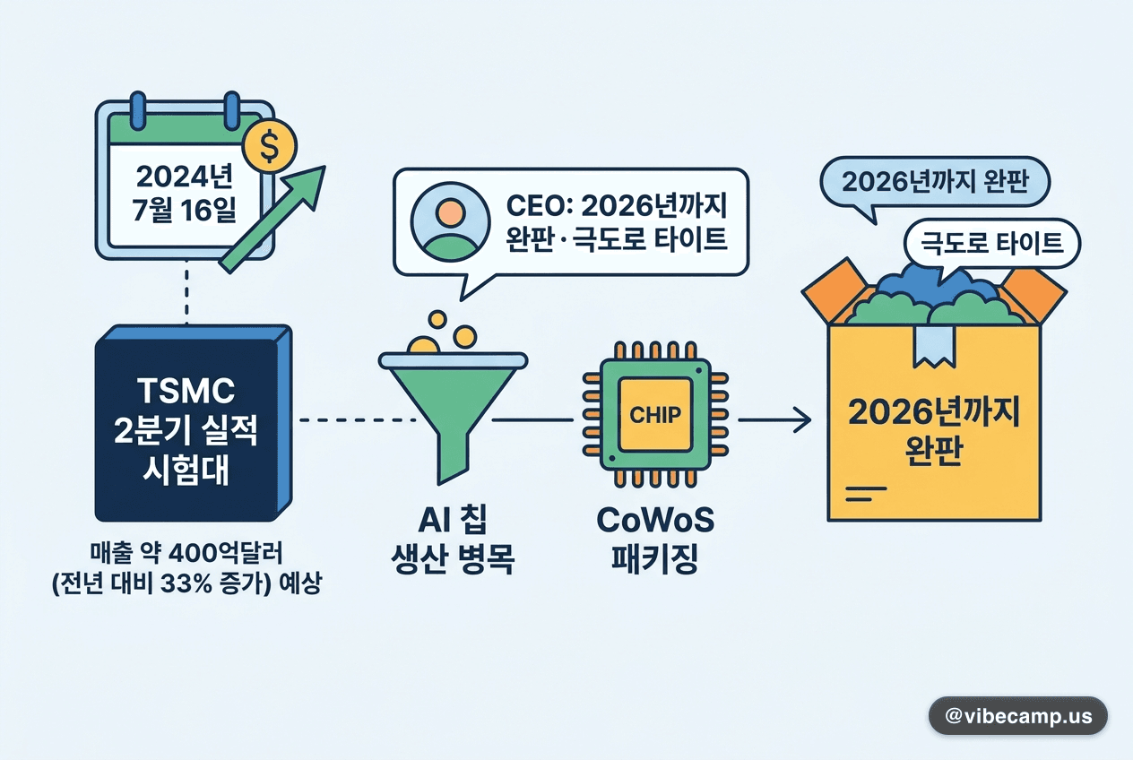TSMC 7/16 실적 시험대…CoWoS 패키징 2026년까지 완판