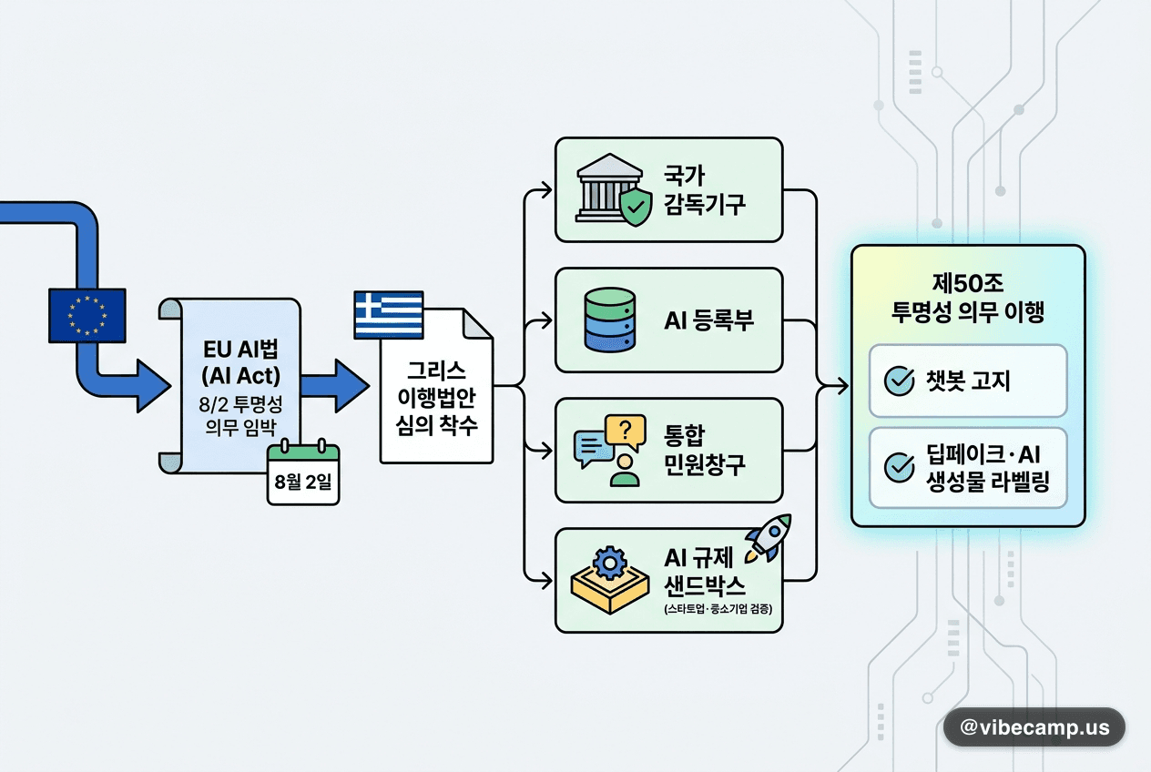EU AI법 8/2 투명성 의무 임박…그리스, 국가 이행법안 심의 착수