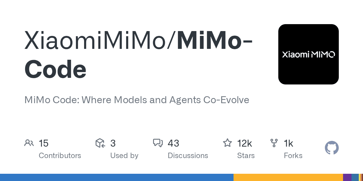 GitHub XiaomiMiMo/MiMo-Code — 샤오미 메모리 내장 터미널 코딩 에이전트 소셜 프리뷰
