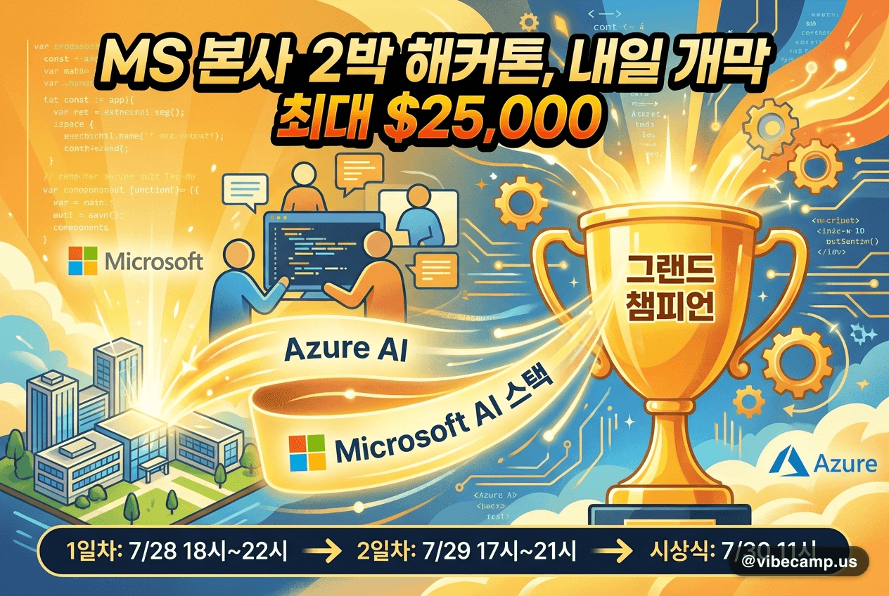 MS 본사 2박 해커톤, 내일 개막 최대 $25K