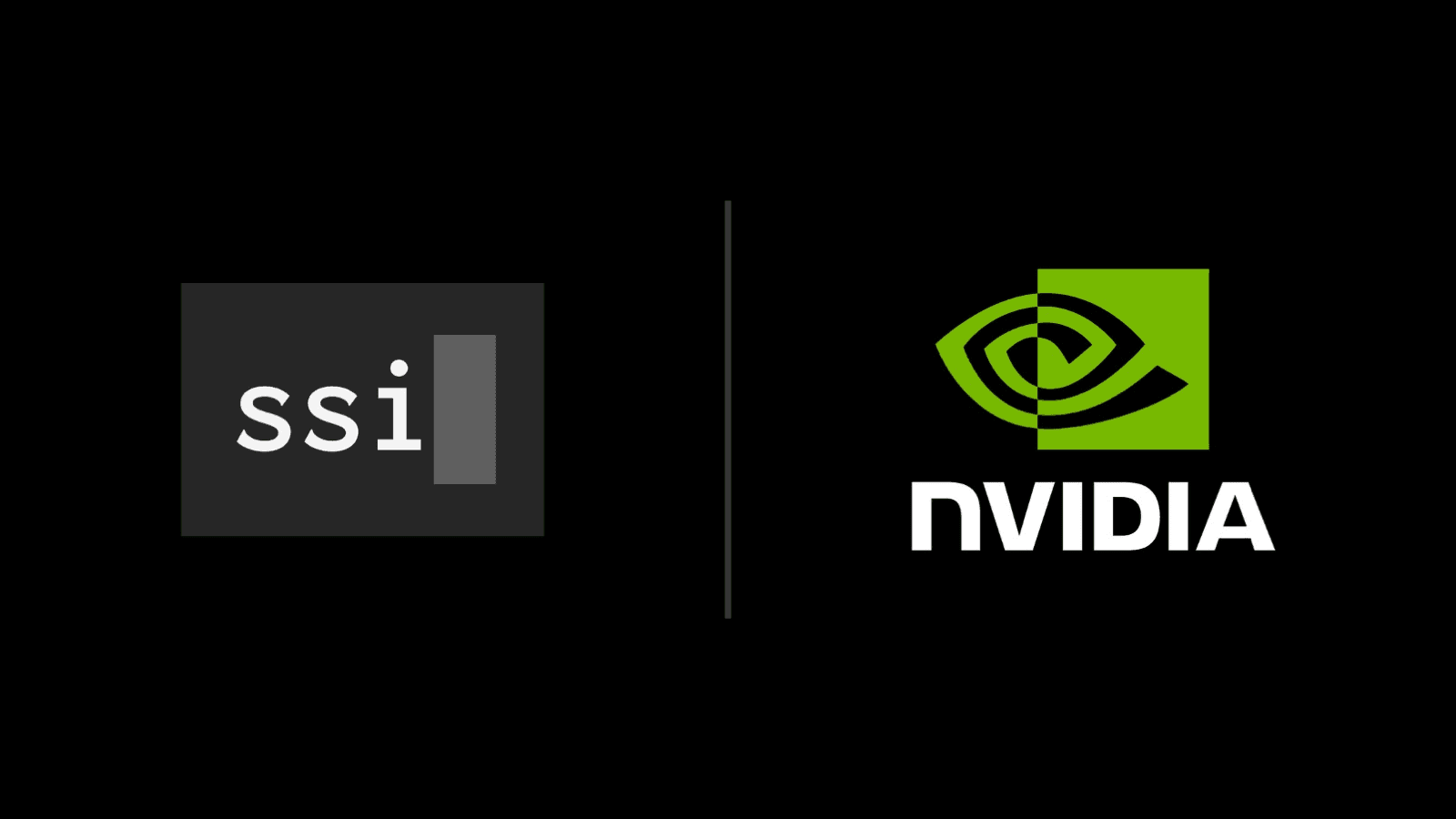 Safe Superintelligence(ssi) 로고와 NVIDIA 로고를 나란히 배치한 파트너십 이미지