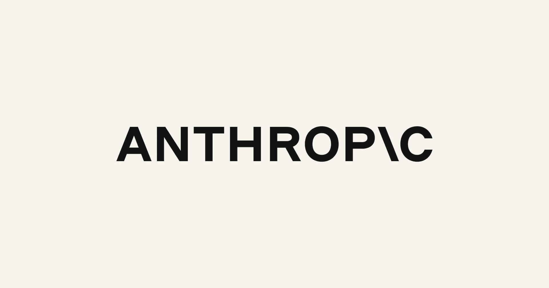 Anthropic 워드마크 로고가 아이보리 배경 위에 놓인 공식 뉴스룸 대표 이미지