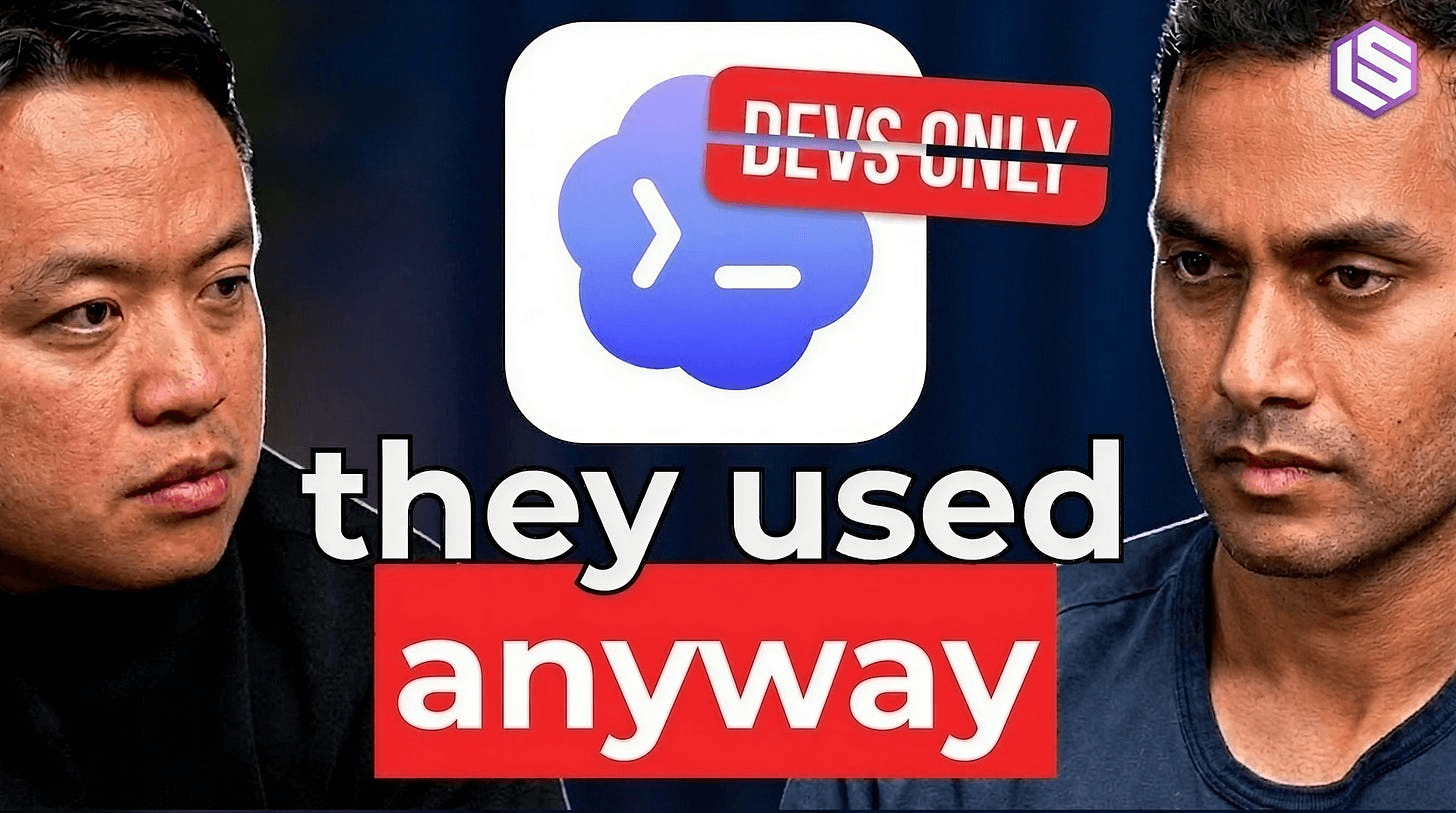 Codex 앱 아이콘과 'they used anyway' 문구가 큼직하게 배치된 Latent Space 팟캐스트 에피소드 썸네일