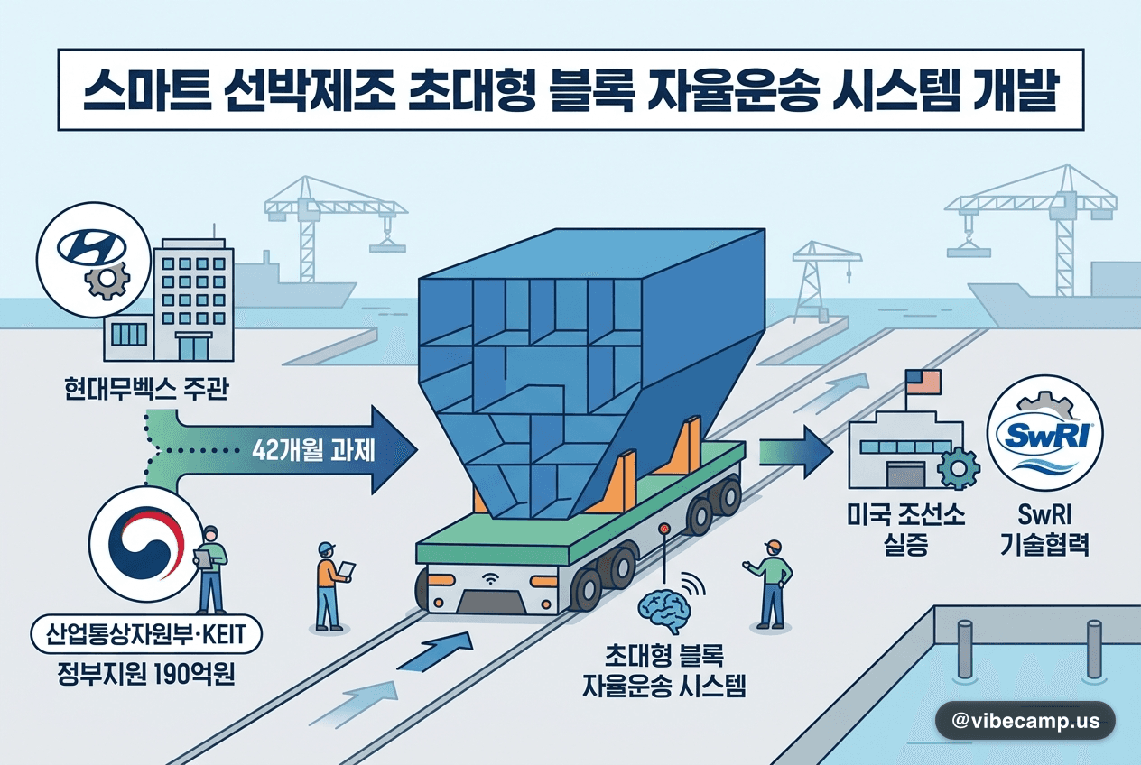 현대무벡스, 조선 블록 자율운송 국책과제 주관…정부지원 190억원