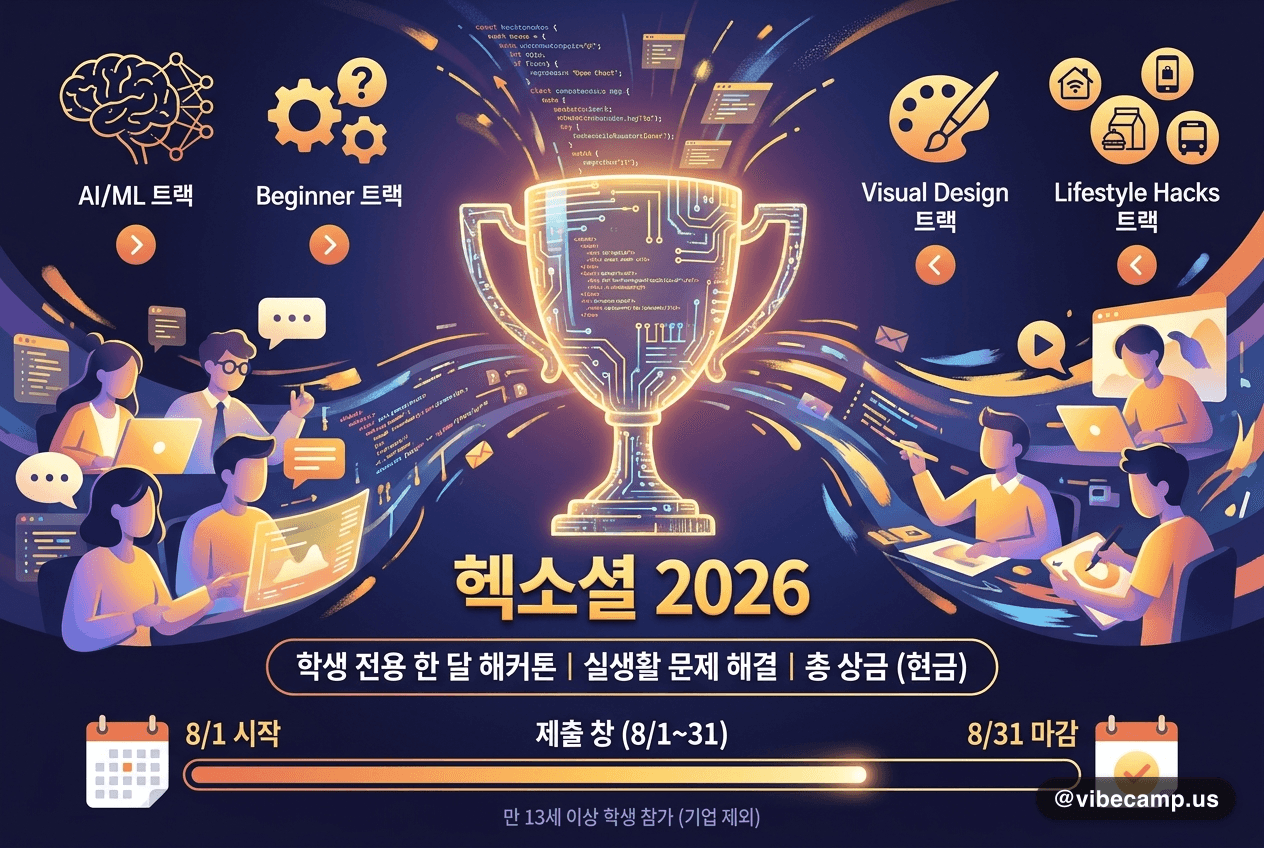 Hacksocial 2026 — 학생 전용 한 달 해커톤, AI·ML 트랙 포함