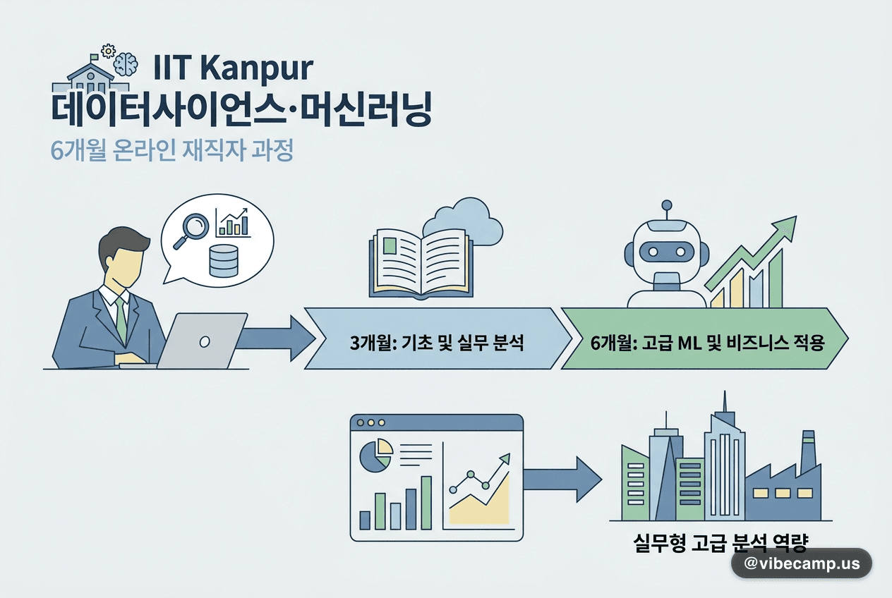 IIT Kanpur, 재직자용 6개월 온라인 데이터사이언스·머신러닝 과정