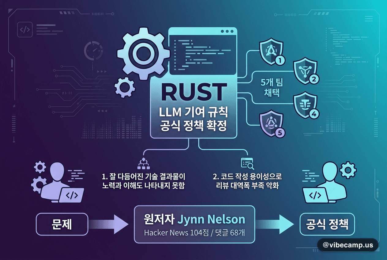 러스트, LLM 기여 규칙을 공식 정책으로 못박다