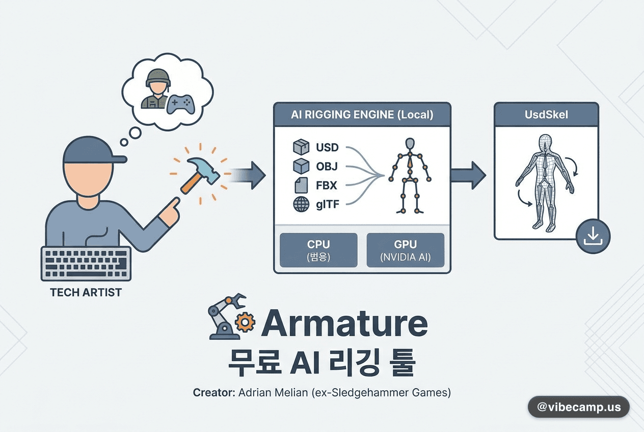 콜 오브 듀티 테크아티스트가 만든 무료 AI 리깅 툴 Armature