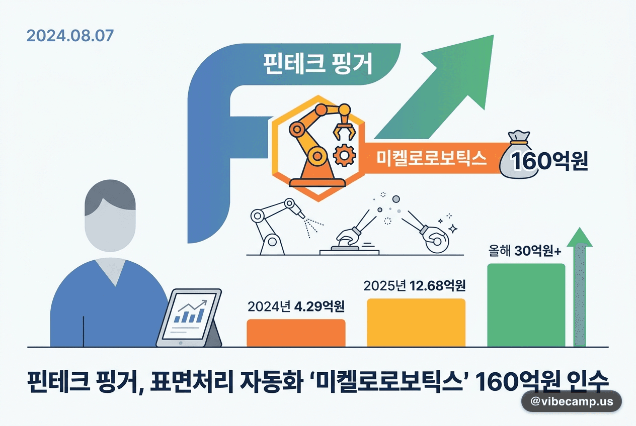 핀테크 핑거, 표면처리 자동화 '미켈로로보틱스' 160억원 인수