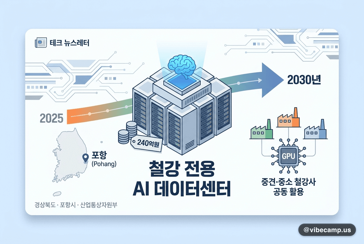 포항에 240억원 철강 전용 AI 데이터센터, 2030년까지