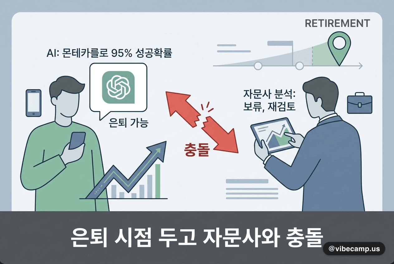 고객이 ChatGPT에 먼저 물었다 — 은퇴 시점 두고 자문사와 충돌